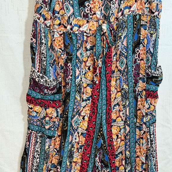 Anthropologie Calais Rainbow Patchwork Jumpsuit Size M - Picture 6 of 11